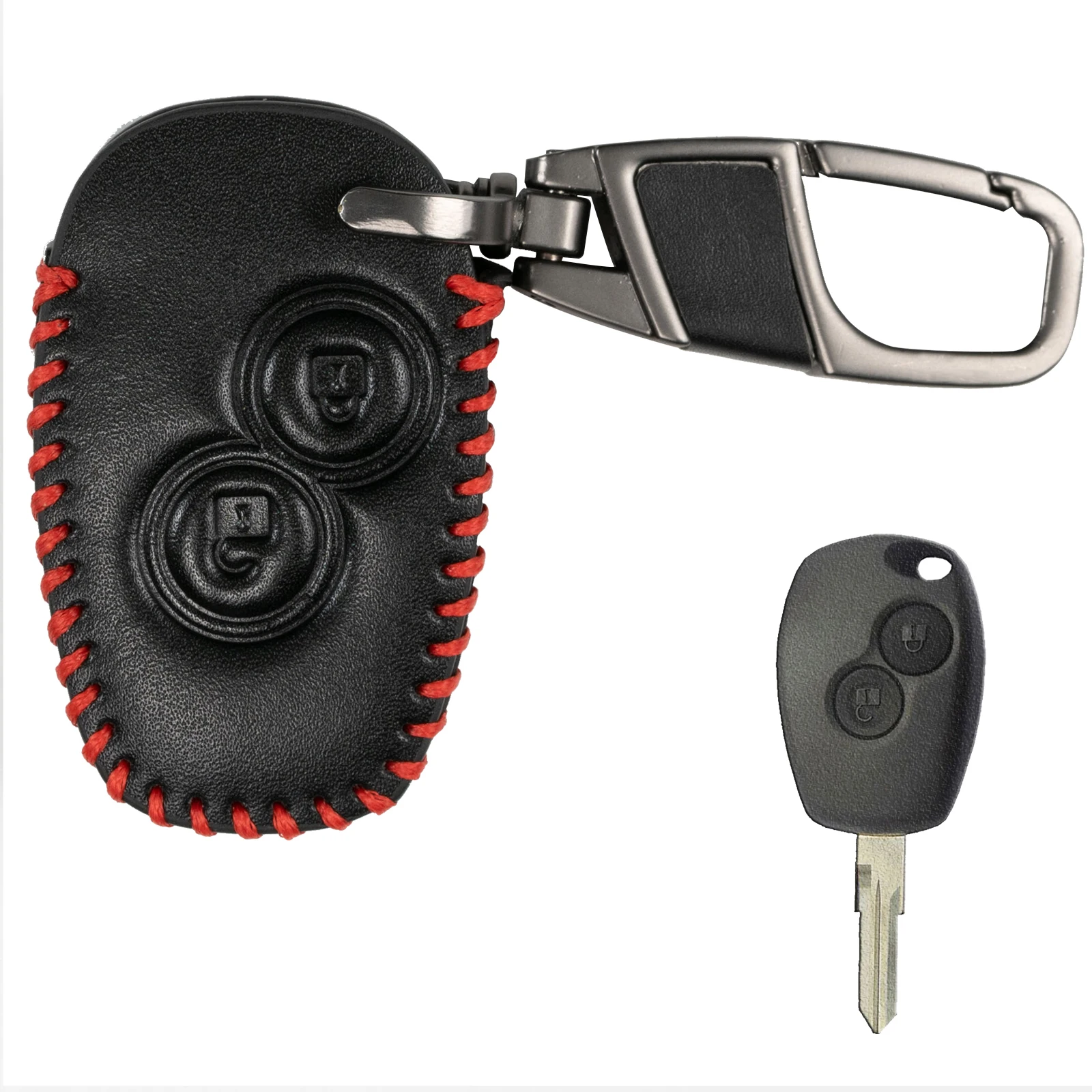 Remote Key Ring Cover Case 2 Button Leather For Renault Trafic Clio Master Modus Twingo Dacia Duster Logan Sandero Opel Vauxhall