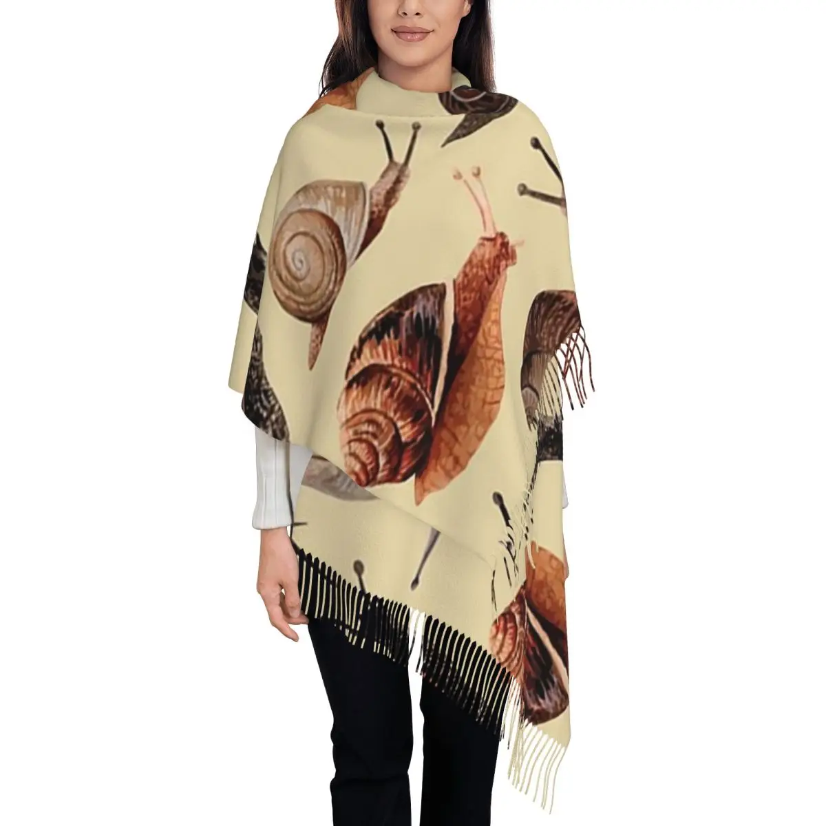 A Slew Of Snails Scarf Tassel Scarves Women Soft Warm Shawls and Wraps Large Fall Winter Shawl Wrap