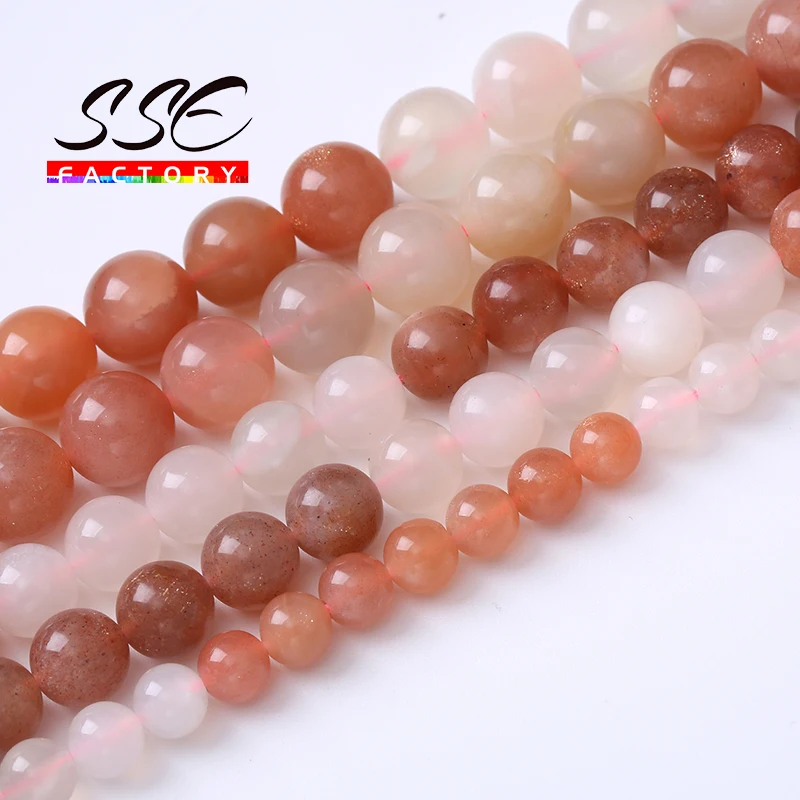 

Real Natural Sunstone Moonstone Labradorite Stone Beads For Jewelry Making Round Loose Beads DIY Bracelets Necklace 6 8 10mm 15"