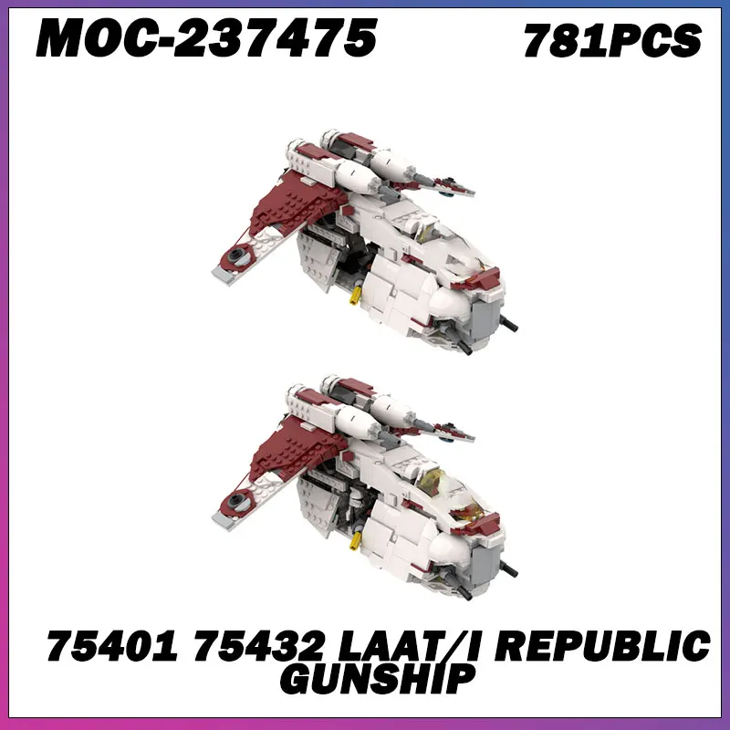 

Строительный блок MOC, серия «Космические войны», белый космический корабль, креативная модель кирпича, образовательная игрушка, подарки на день рождения для взрослых, MOC-237475 781 шт.