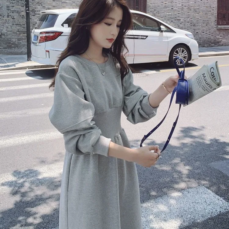 فساتين فستان نسائي للعمل صيفي من الكتان مكشكش منخفض الخصر مريح مناسب للنزهات على الطراز الرعوي قابل للتنفس لطيف ناعم OL