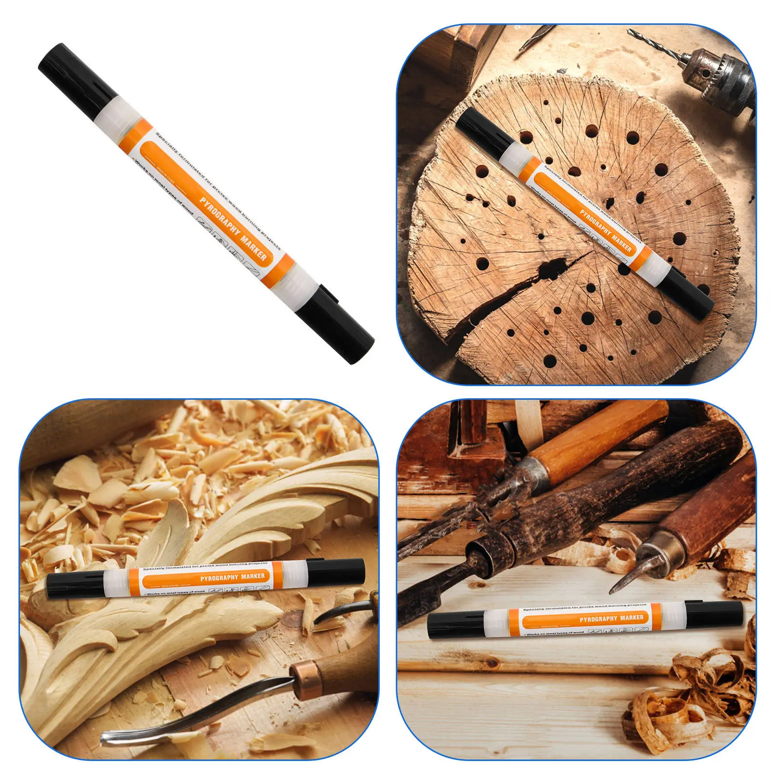 

Wood Burning Pen Dual Tip For Diy Woodworking Scorching Marker Carpenter Tool Paint Pen For Wood Crafts Handicraft