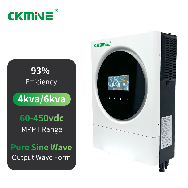 CKMINE 4Kw 6KW Single Output Solar Inverter 4kw 6kw On Off Grid Solar System Energy Home System