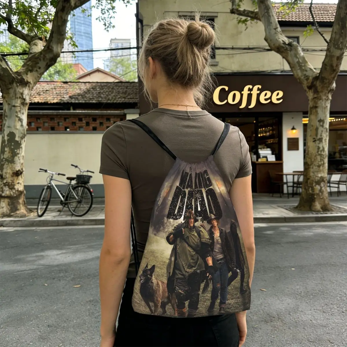 

Рюкзаки по мотивам фильма «Ходячие мертвецы», многофункциональные сумки на шнурках, сумки для хранения, сумки для книг, сумки для путешествий и школы