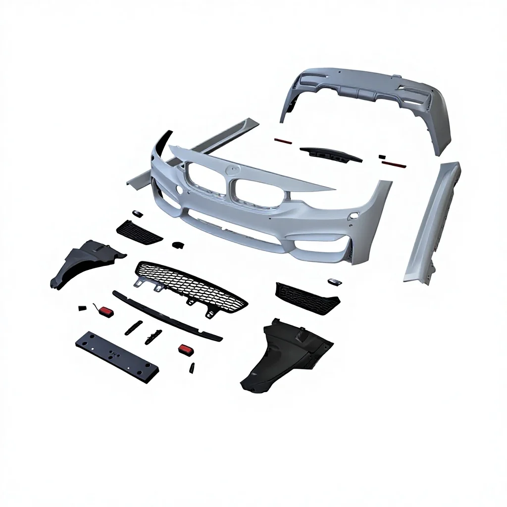 

F30 upgraded to new design of M3 body kit arrives with front bumper lip full body kit