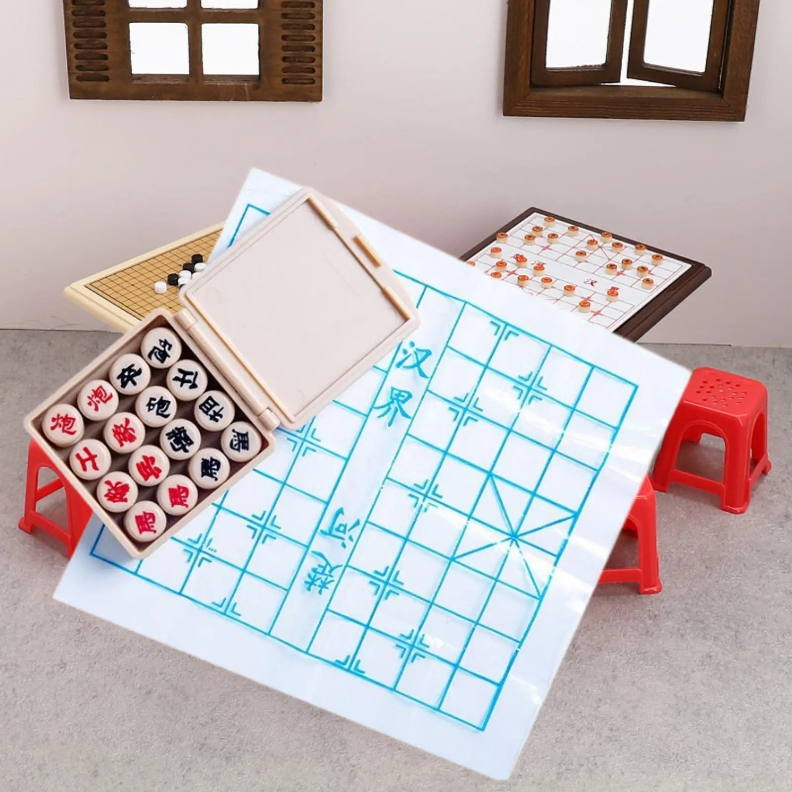 

Miniature Things Dollhouse Micro Chess Set ABS Furniture Accessories for Mini House Scene Collectors