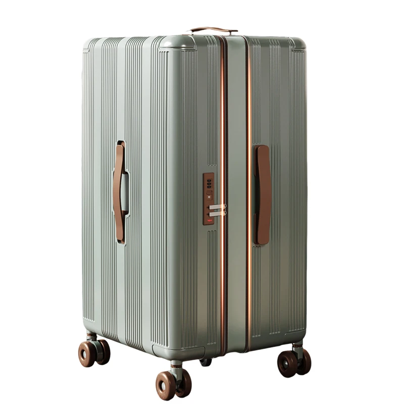 

Ретро-чемоданы для путешествий с бесшумными амортизирующими пятью колесами, большой размер, расширяемый, 28-дюймовый чемодан-тележка