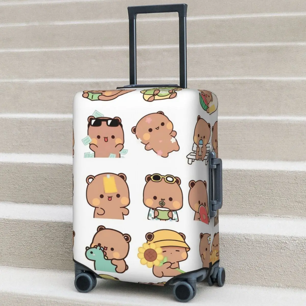 

Чехол для чемодана Bubu Dudu с милым мультяшным медведем, кавайный чехол для багажа с пандой, защитный эластичный чехол для путешествий и отпуска