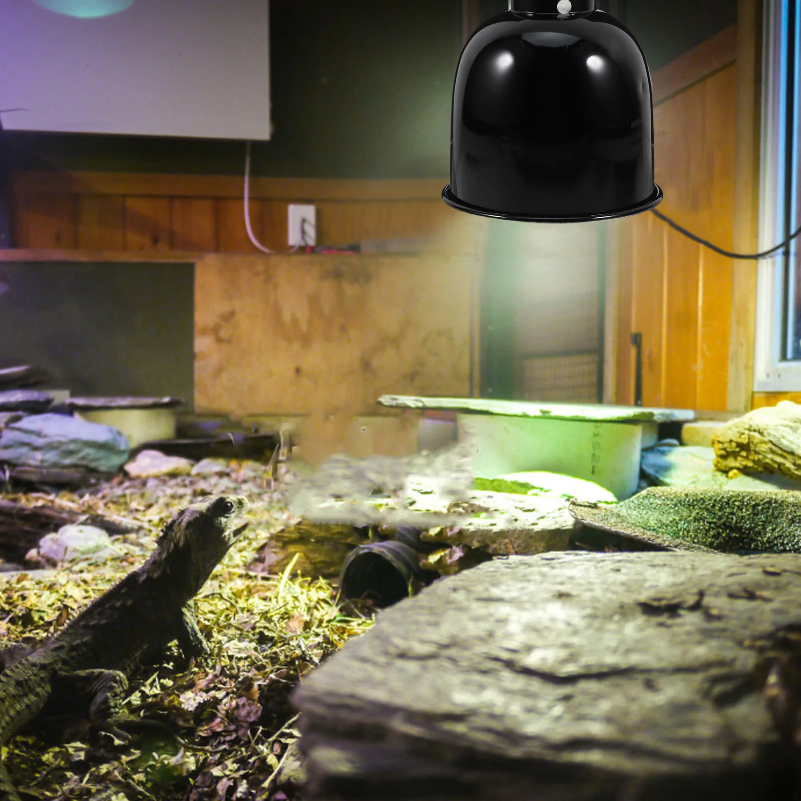 

Reptile Heat Lamp Fixture 5.5 Inch Dome Light Adjustable Stand for Terrariums Anti-Scald Cover Safe Basking Snake Light