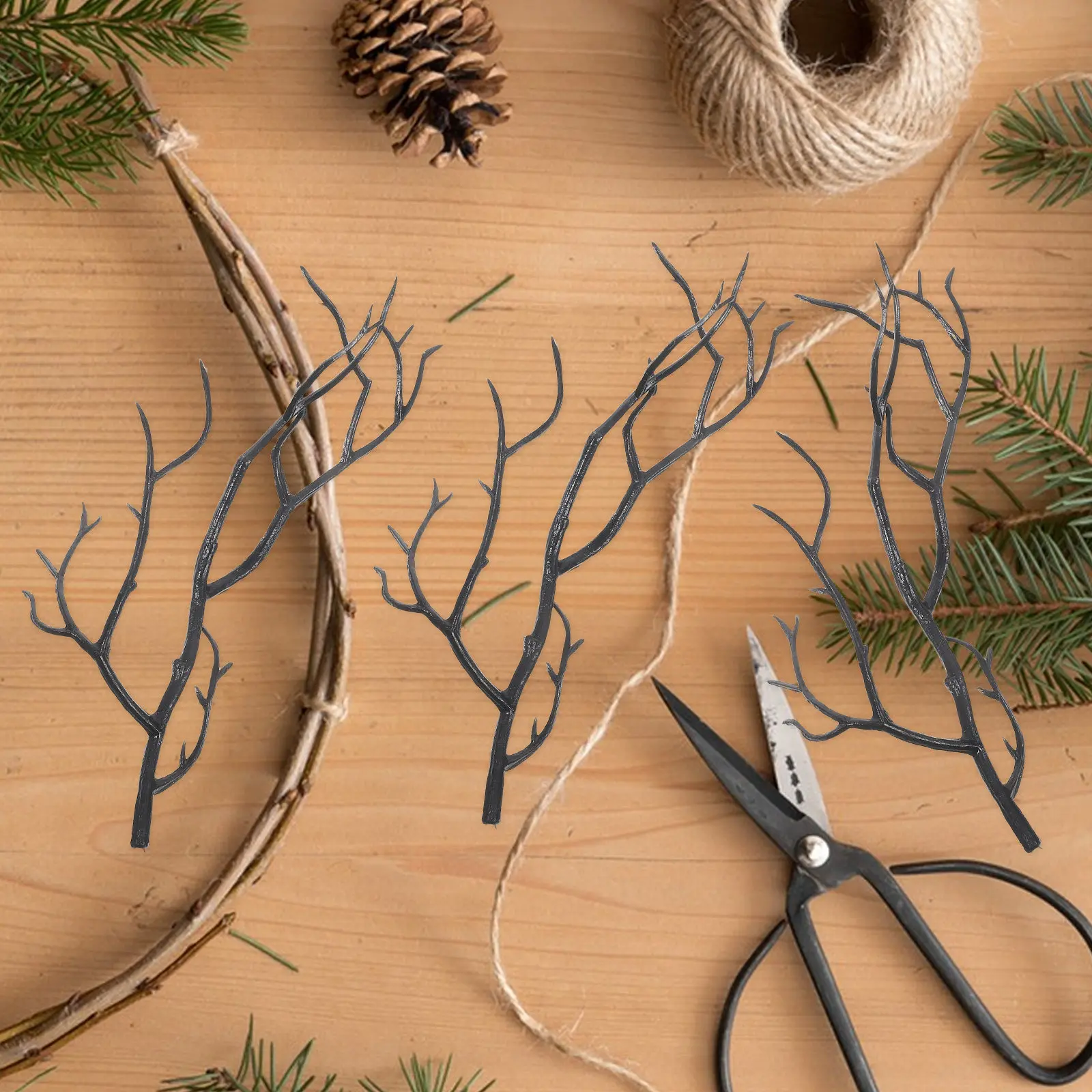 24 Piezas de Ramas Decorativas Artificiales para Decoración de Bodas, Halloween, Fiestas, Astas de Ciervo, Ramas Secas de Árboles, Ramitas de Navidad, Plantas Secas