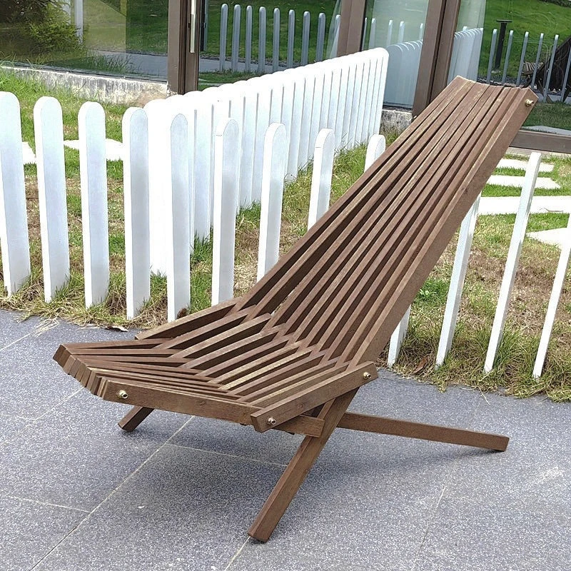 

Outdoor beach lounge chair balcony solid wood leisure lazy folding chair swimming pool open air silla playa patio furniture