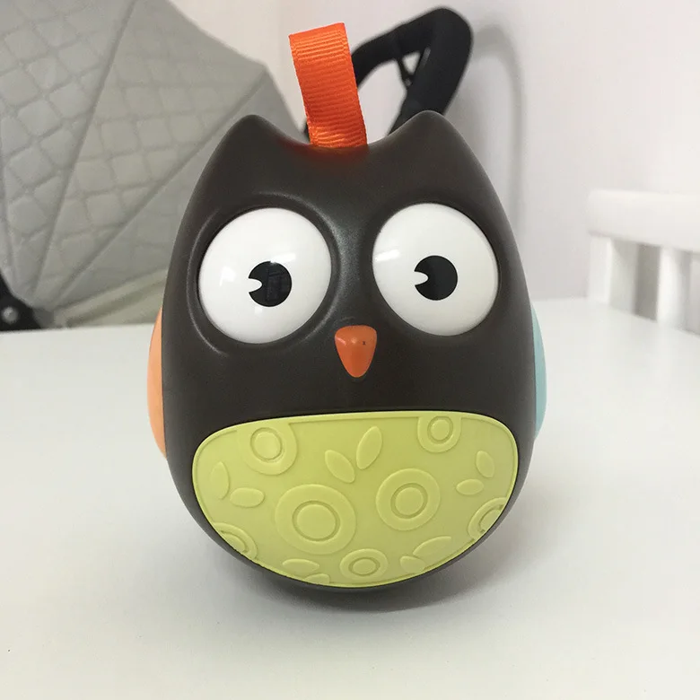 Cute Baby Toys Nodding Moving Eyes Owl Doll Baby Rattles Gifts Baby Roly Poly Tumbler Toy With Bell Toys For Children