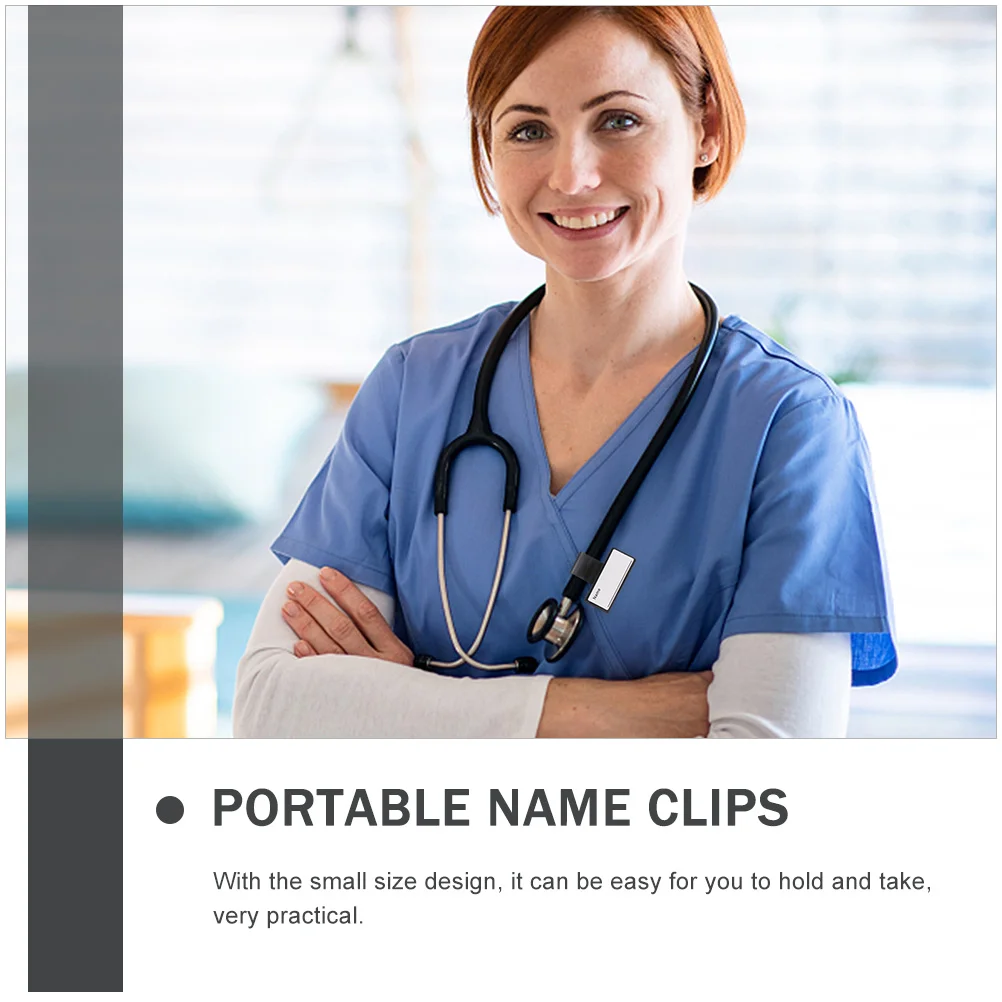 Stethoscope Name Card Marker Labels Double-Side Hand-Held Identification Tags Clips