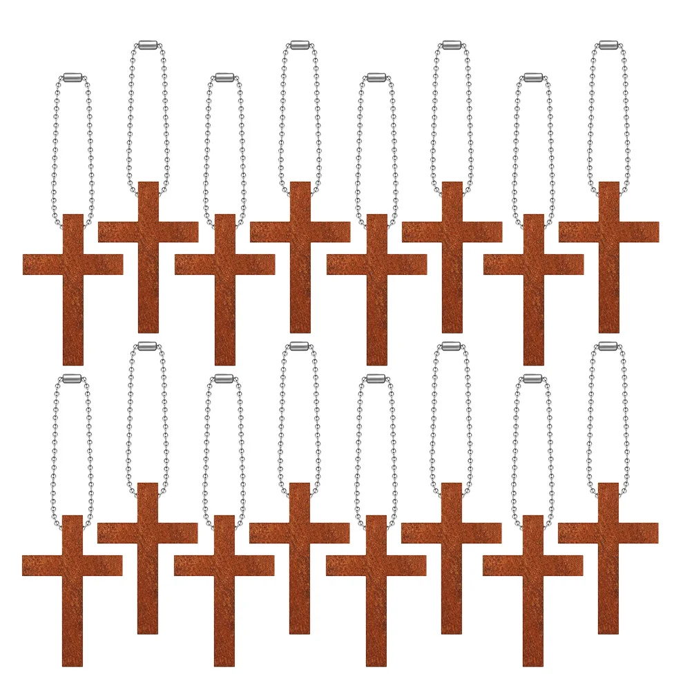 

40pcs Wooden Cross Charms Mini Wood Small Cross Pendants Vintage Craft Diy Earring Bracelet Necklace Keychain Ornament Church