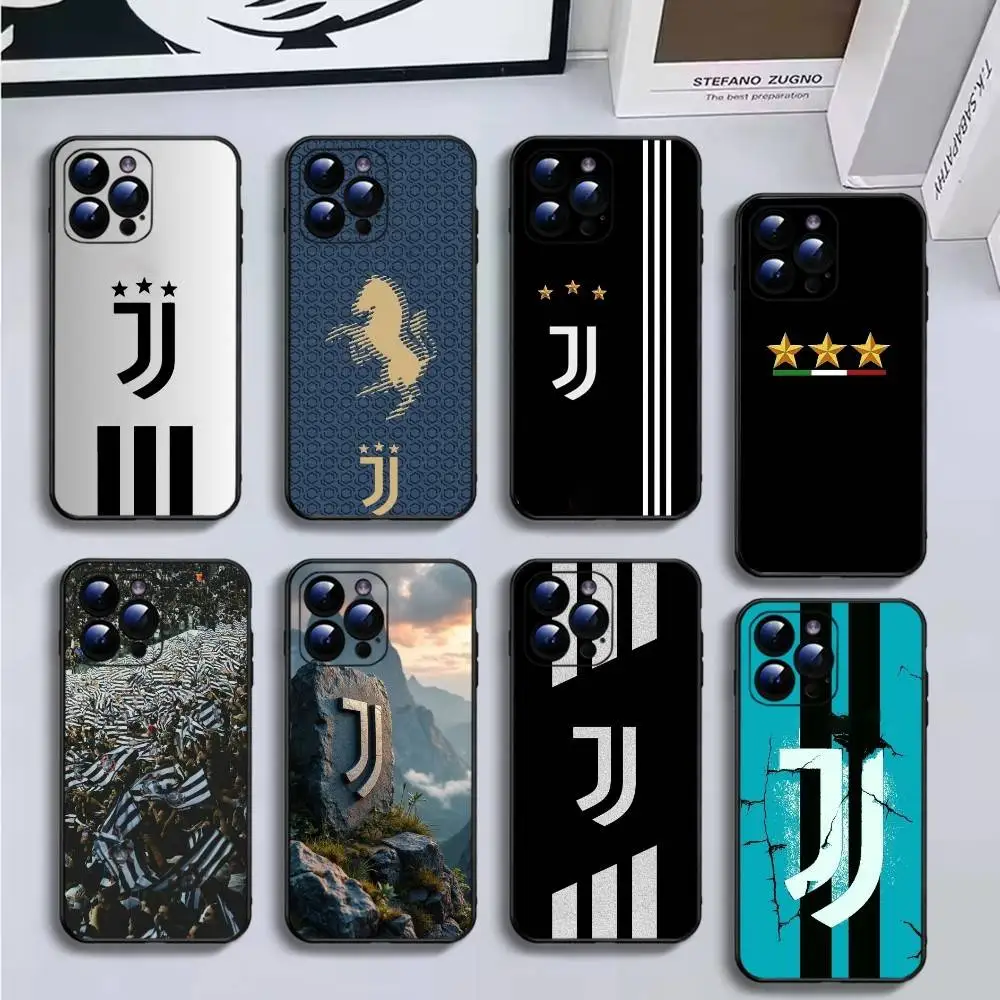 حافظة هاتف ورق جدران s-Juventus لهاتف iPhone17,16,15,14,13,12,11 Plus, Pro Max, غطاء أسود ناعم #1