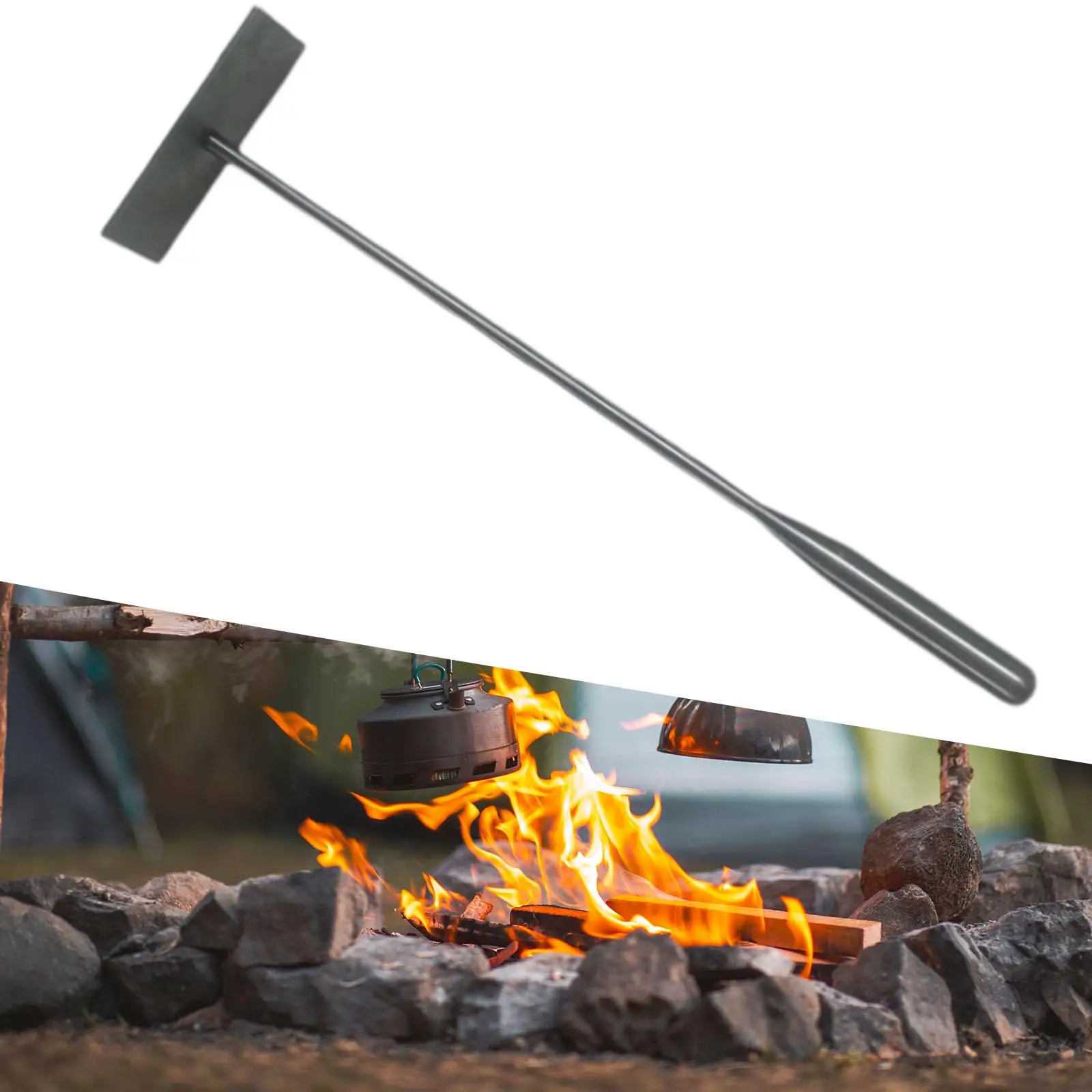 Stainless Steel Ashs Rake Burning Grill Cleaner Grill Maintenance Multifunction BBQ Ash Tool for Camping Picnic Fireplace BBQ