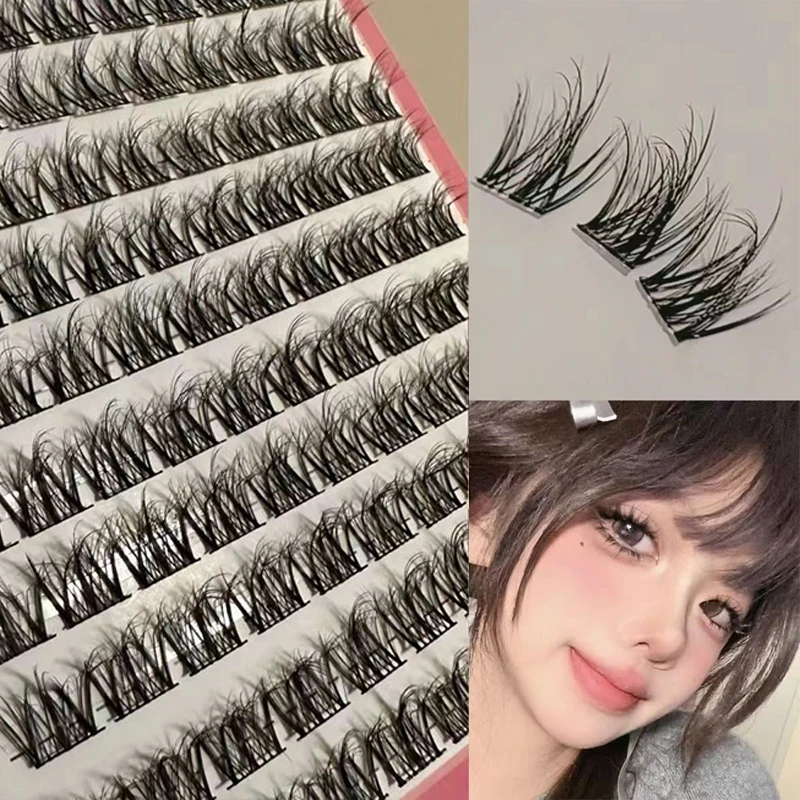 العين الطبيعية مانغا الرموش الصناعية العنقودية الرموش وهمية الشباك حتى رموش طويلة وسميكة حجم علبة مختلطة رموش طبيعية