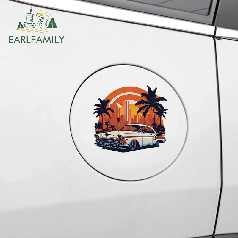 EARLFAMILY 13 cm voor Vanlife Adventure Reizen Strandtent Kampvuur Zonsondergang Auto Stickers Modieuze Eenvoudige Decals Auto Styling