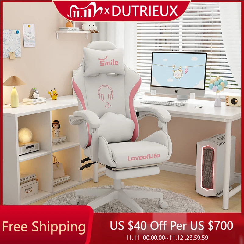 

Cheap Comfy Elastic Armchair Ergonomic Girl Study Rotatable Vanity Gaming Chair Recliner Nordic Cadeira Gamer Chair Furniture