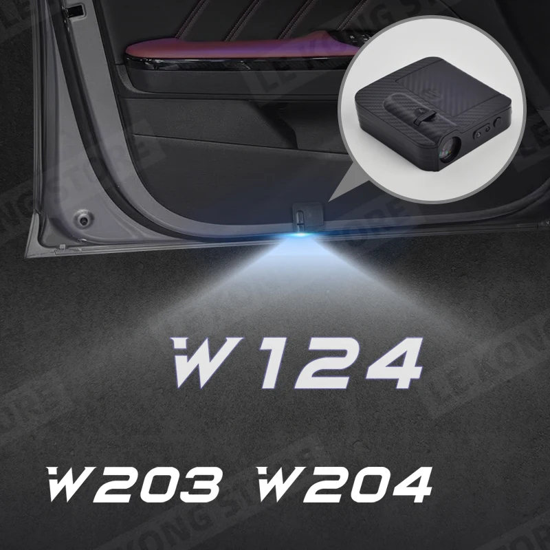 For W203 W204 W124 Emblem CLC C Class E Class Car Door Light Welcome Lamp Wireless Projector Auto Decoration HD LED