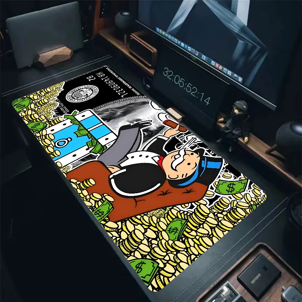 Street Art Of Monopoly Lying Dollars Mousepad Large Gaming Mouse Pad LockEdge Thickened Computer Keyboard Table Desk Mat