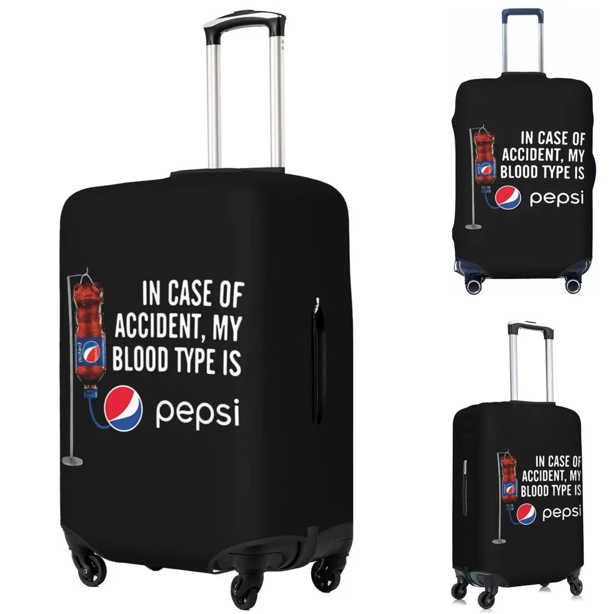 

In Case Of Accident My Blood Type Is -Pﾗpsﾛ Suitcase Cover Protection Elastic Travel Luggage Protector Covers for 18-32 Inch