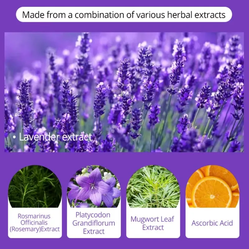 2 peças/20 pacotes de adesivos para pés de lavanda e alecrim, ingredientes naturais, alívio do estresse, ajuda a limpeza do sono, cuidados com o corpo