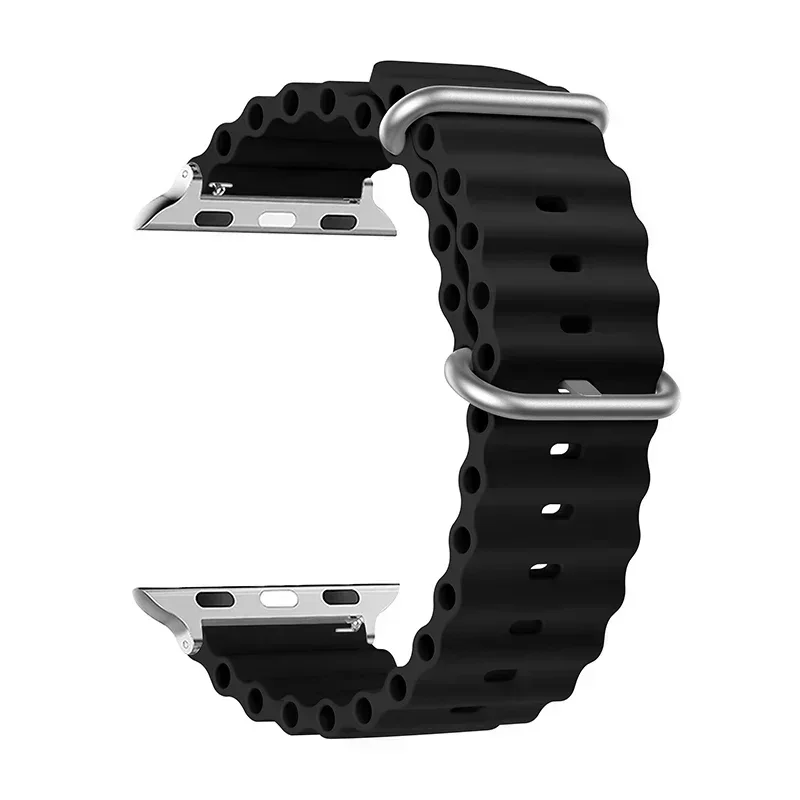 Ozeanarmband für Apple Watch Ultra 49 mm Band 44 mm 45 mm 40 mm 41 mm 42 mm Silikon Original 1:1 Armband iWatch Serie 8 7 6 5 4 9 se