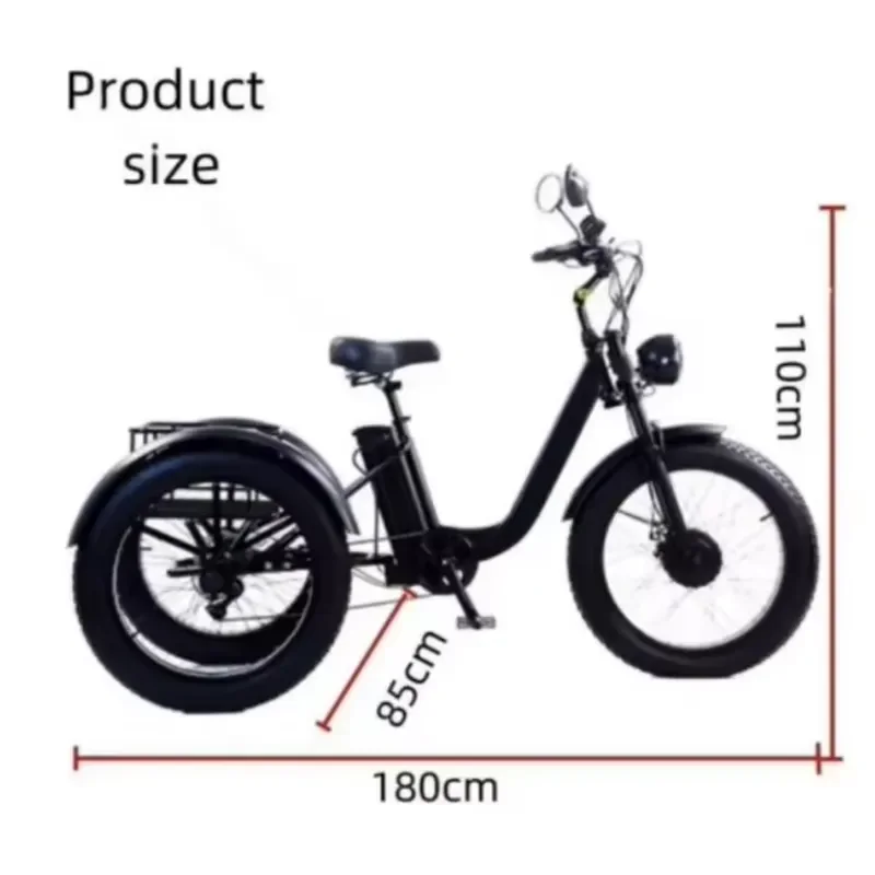 STROVAN Fat Tire 3 Wheel Electric Cargo Trike Removable Battery for Adult Users US Local Warehouse in Stock Fast Shipping