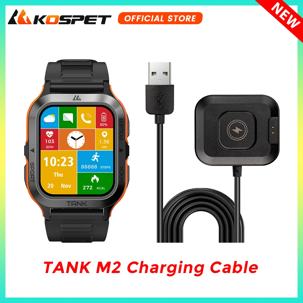 Original Magnetic Charging Cable for KOSPET TANK M2 Smartwatch Charger Line Watches Charging Holder Smart Watches Accessories