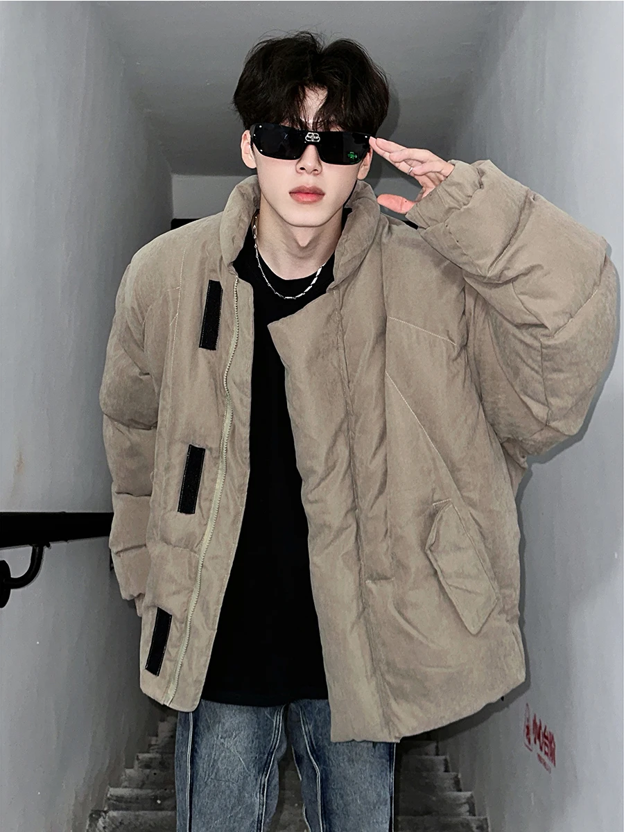 

GbuBg American Design Men's Suede Cotton Jaet Casual Faionable Versatile Leisure Cotton Coat Outerwear Warm Long Sve