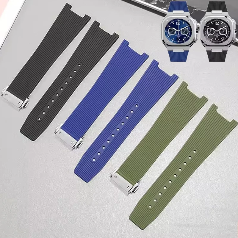 

Для Bell & Ross резиновый ремешок BR05 ремешок B & R INGRUMENTS силиконовый ремешок квадратные часы BRX5 резинка специальный мягкий браслет 25-12 мм