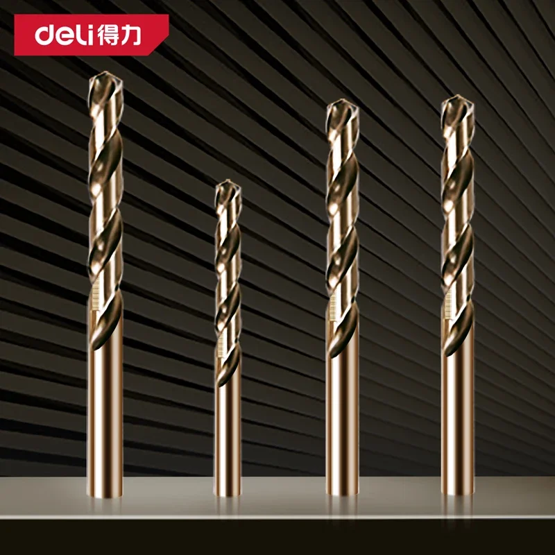 Deli 5/10pcs Drill Bit Set M35 HSS Twist Drill Bit With 135 Degree Tip for Hardened Metal,Cast Iron,Stainless Steel,Plastic,Wood