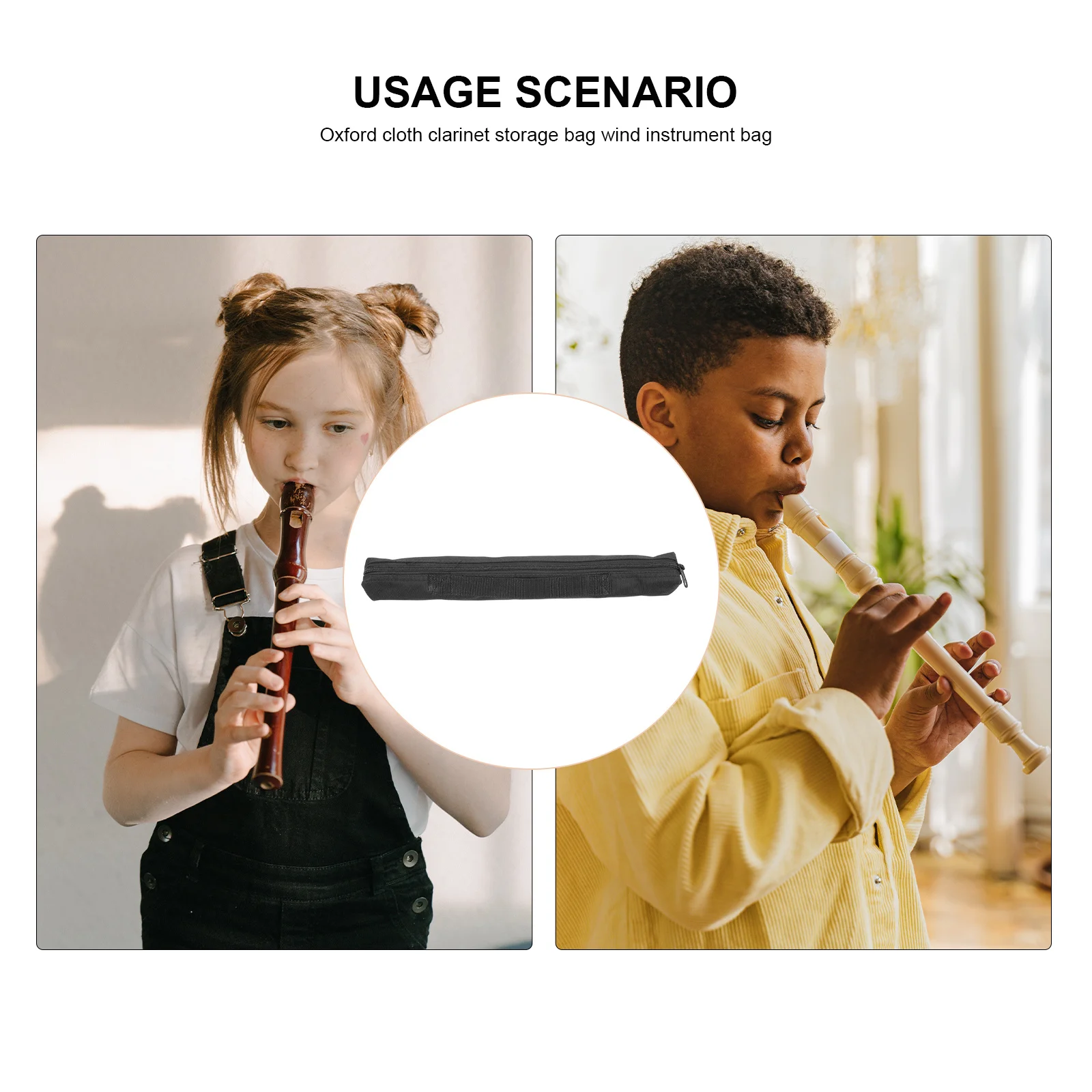 Bolsa de almacenamiento para clarinete de tela Oxford, portátil, ligera, resistente al agua, bolsa de transporte para instrumentos de viento, contenedor para clarinete