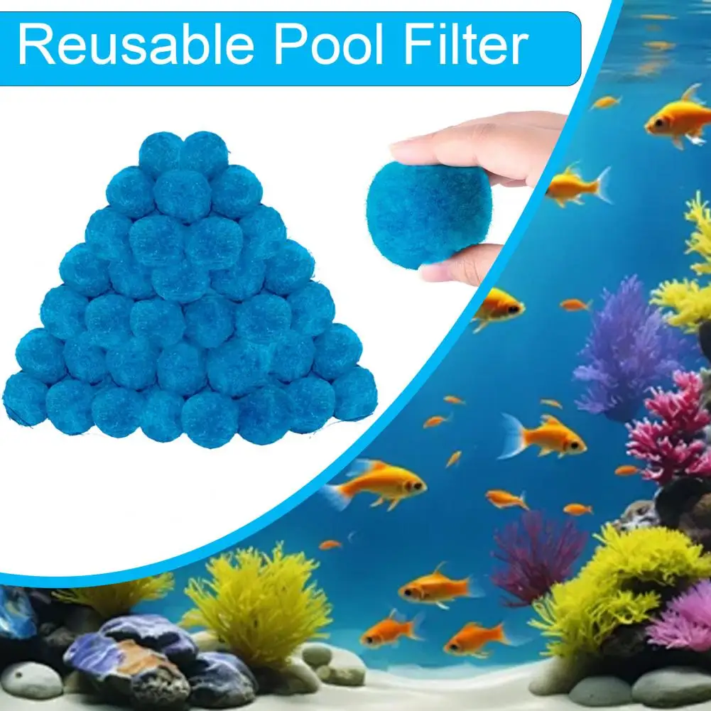 

Filter Balls Set Reusable Swimming Pool Filter Balls Kit Machine Washable Blue Fiber Media Alternative to Pool Filter Sand 2pcs