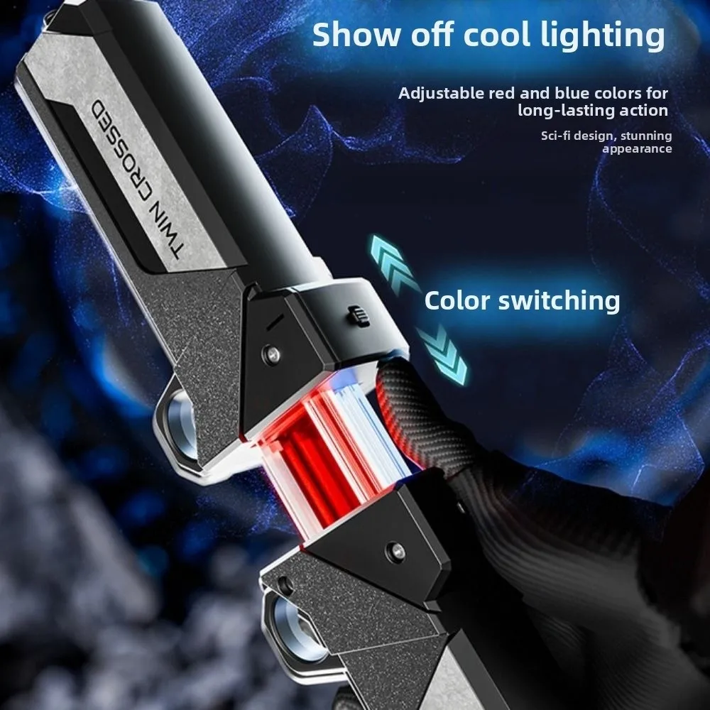 

Multi-Color Flash Double-edged retractable lightsaber LED Light Shine Stretchable Bright Rotate Sword Red And Blue Light