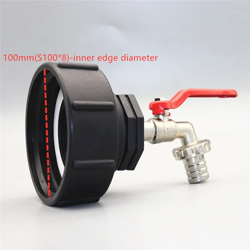 Promotion! IBC Outlet Faucet 3/4 Inch IBC Adapter S100x8 Brass IBC Ball Outlet Valve Faucet Outlet Rain Barrel Tank Accessories
