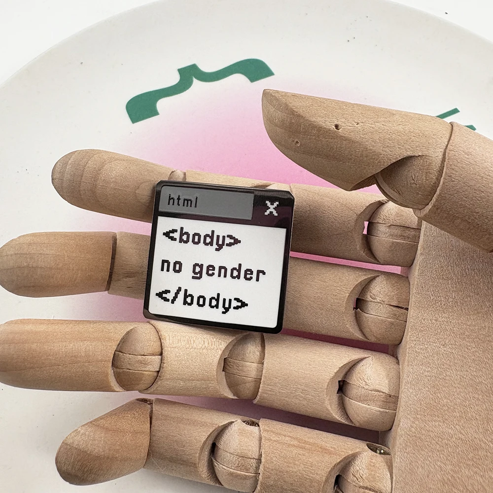 Html الجسم لا الجنس المينا بروش المتحولين جنسيا عبر/غير ثنائي التلبيب دبوس Html-المبرمج تذكارية هدية شارة الملحقات جمع