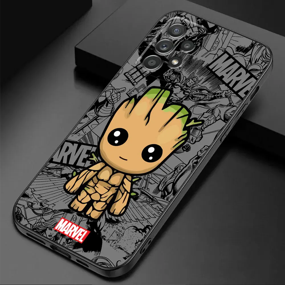 Custodia per telefono per Samsung Galaxy A51 A72 5G A11 A52 A22 A12 A41 A42 A32 A21s A31 A71 4G A91 Cartoon Marvel Groot Spiderman Cover