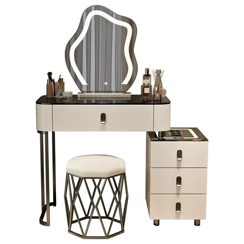 Wooden Bedroom Makeup Vanity Light Mirror Comfortable Dressing Table Multifunctional Vanity Tocador De Maquillaje Furniture