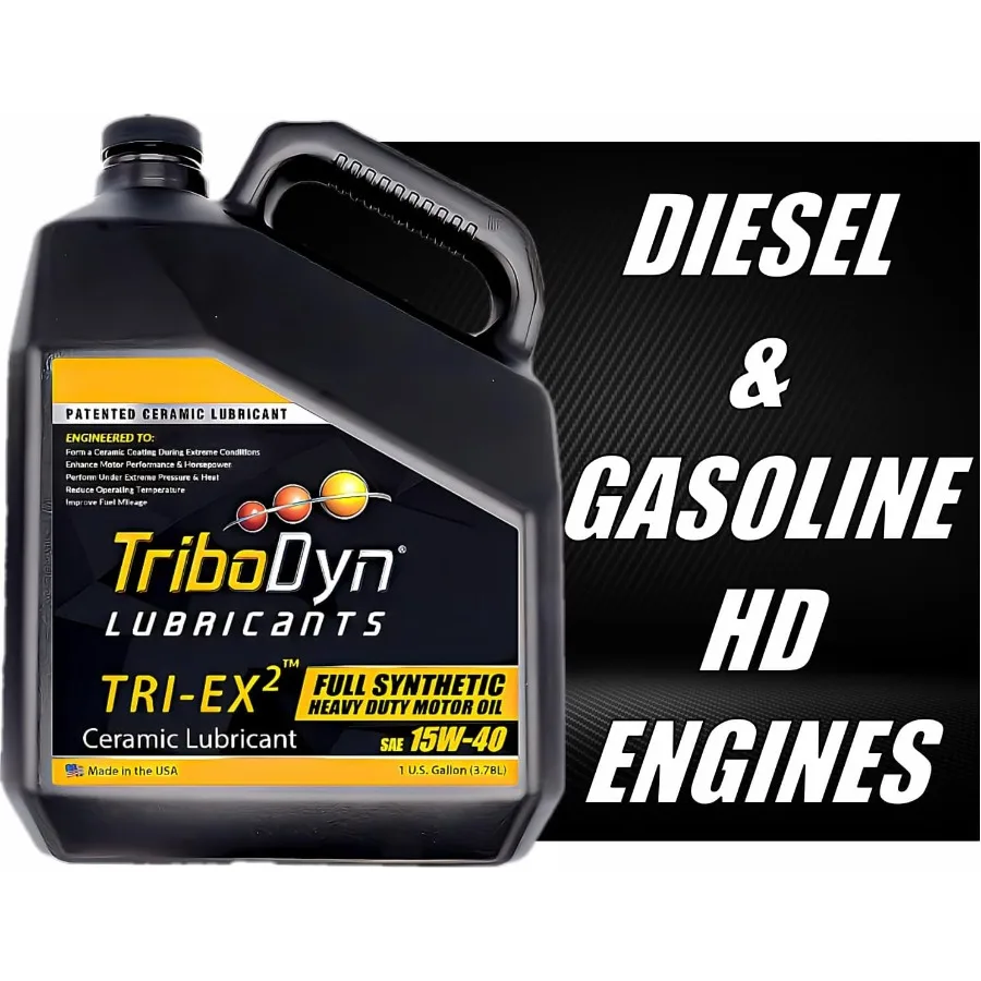 TRI-EX2 15W-40 زيت محرك صناعي كامل عالي التحمل مع زيت تشحيم سيراميك حاصل على براءة اختراع لشاحنات الديزل في حالة التشغيل القاسية #3