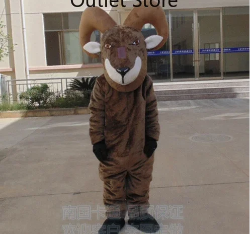 

New Adult Halloween Christmas Lovely Brown Goat Sheep Fancy Dress Cartoon Mascot Costume Plush Fancy Dress Mascot Costume