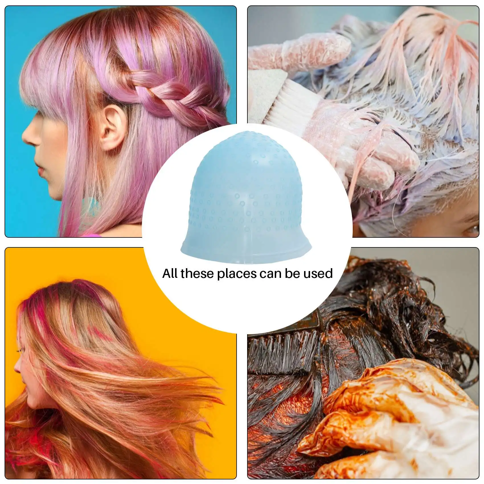 

N89R Многоразовая салонная мелирующая краска для окрашивания волос с металлическим крючком, синяя