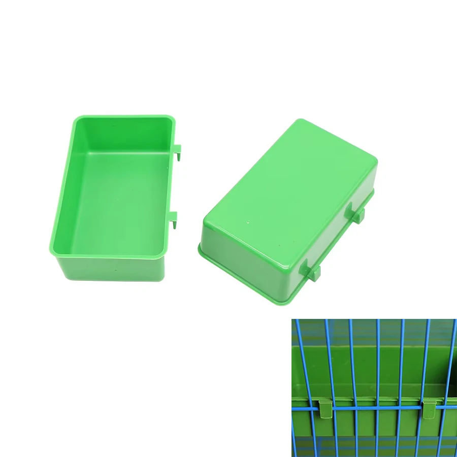 2Pcs Bird Cage Feeder Hanging Plastic Food Water Bowls Parakeet Cage Accessories for Coop Parrot Finches Lovebirds