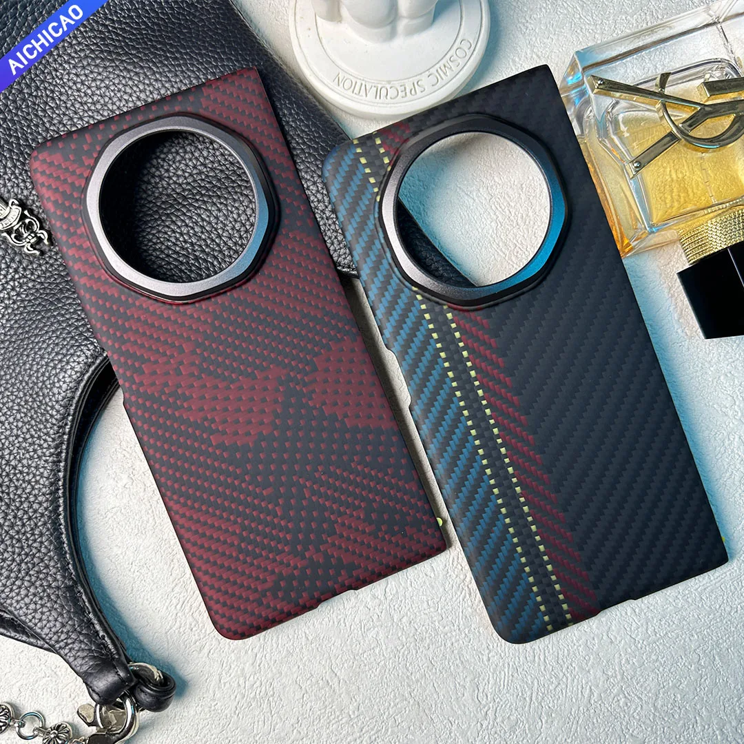 Real Carbon Fiber Phone Case for Honor Magic V3, Aramid Fiber, Slank Design, Anti-Fall Telefoon Shell