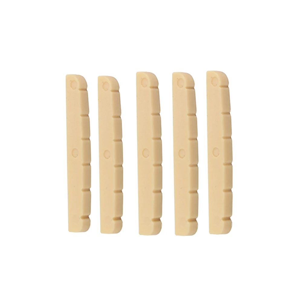 

5pcs 6 String Bass Guitar Nuts 42Mm Slotted Plastic Replacement Parts For Electric Guitar Instrument Accessory Lightweight Easy