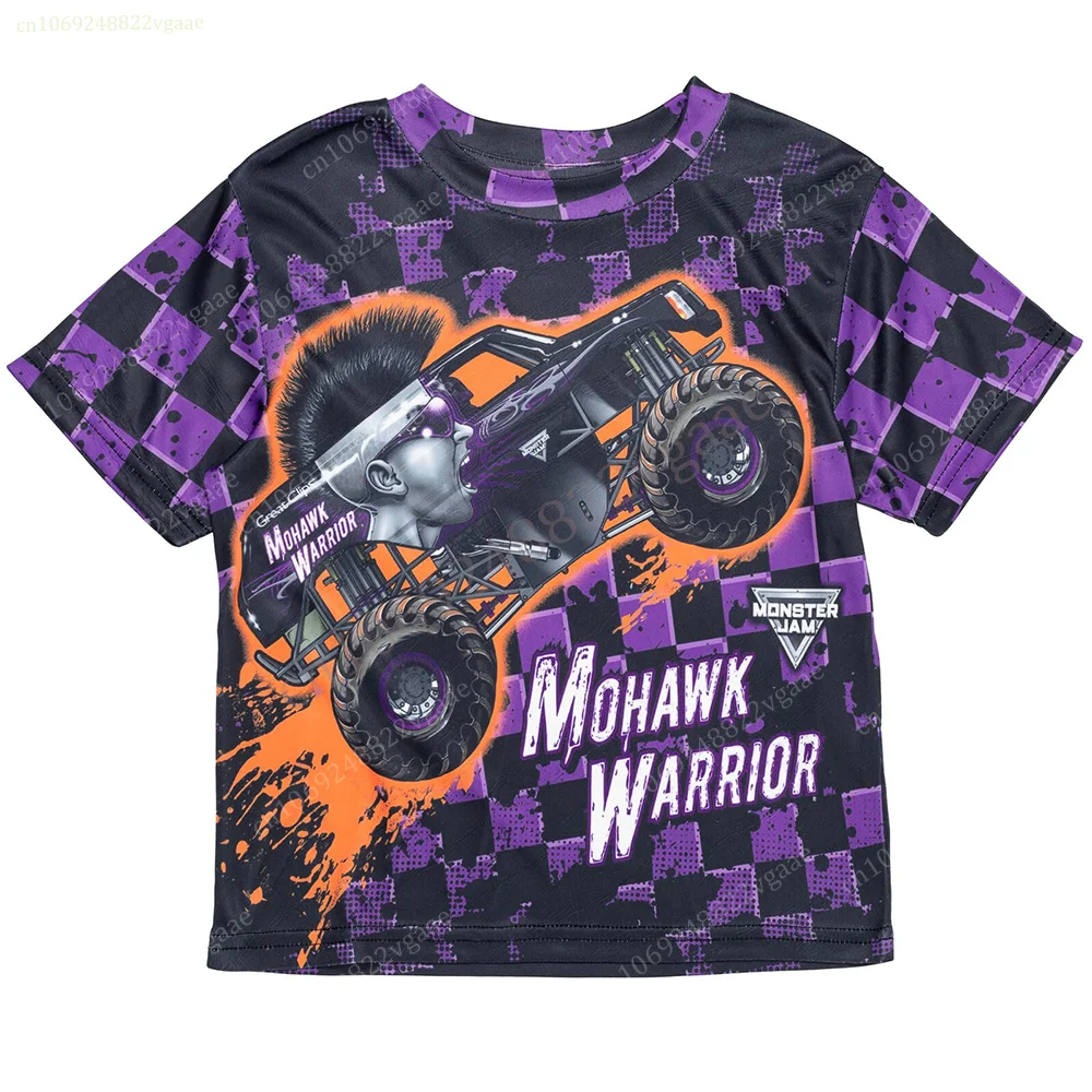 2024 Summer Monster Trcuk T Shirt Kids Men Tee Jam T-shirt Boys Oversized Costume Short  Sleeve Tops Women Girls Car Toy