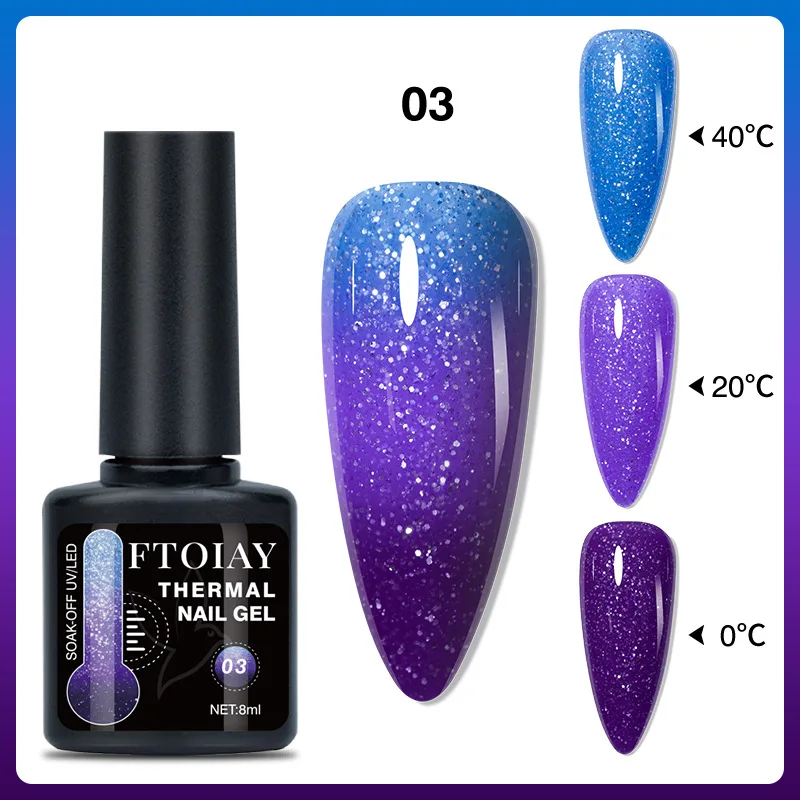 Thermal Gel Polish UV LED Curing Required Fall Winter Burgundy Plum Brown Color Changing Long Lasting Flattering Salon DIY Nail