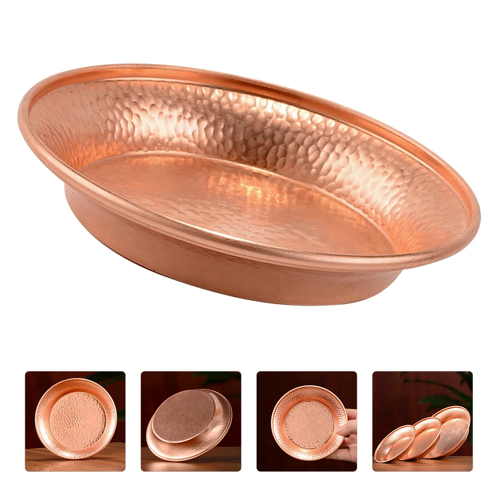 

Tibetan Copper Offering Bowl Plate Holy Water Cup Compact Size Divine Detail Worship Supplies Meditation
