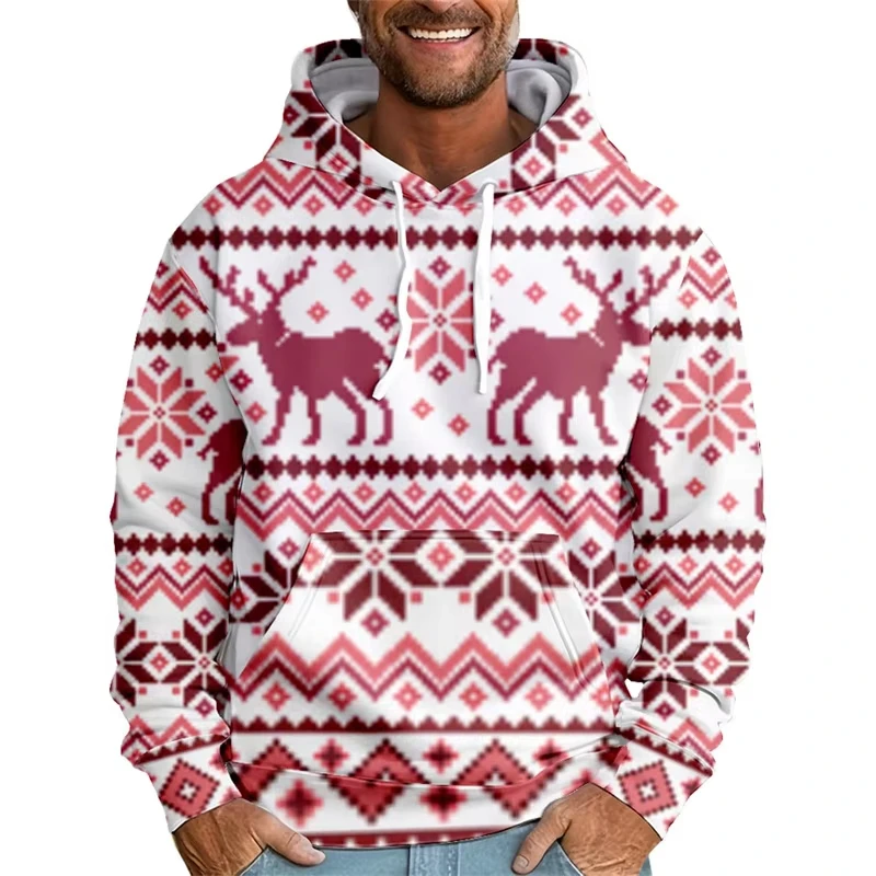 

Merry Christmas 3D Printing Men Hoodies Funny Reindeer Graphic Hooded Sweatshirts Women Santa Claus Pullovers Clothing